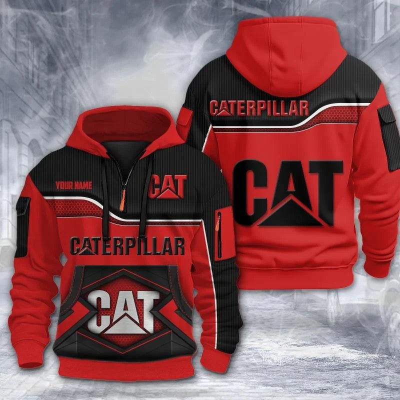 Custom Name CAT 3D Quarter Zip Hoodie CR260301