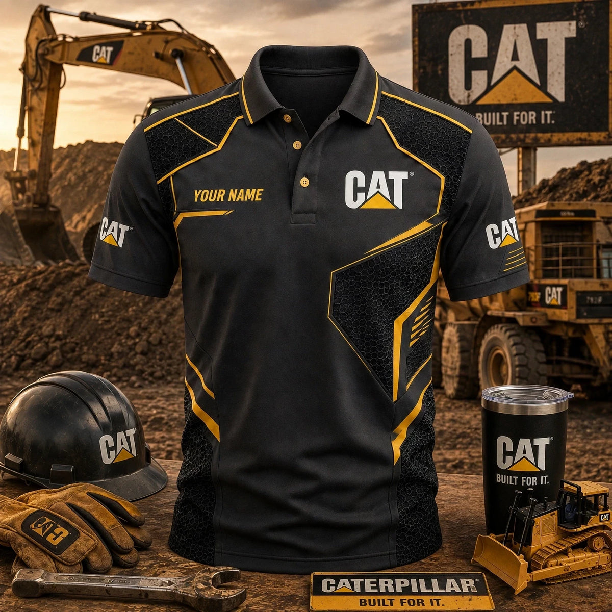 Personalized CAT Limited Edition 3D Polo Shirts