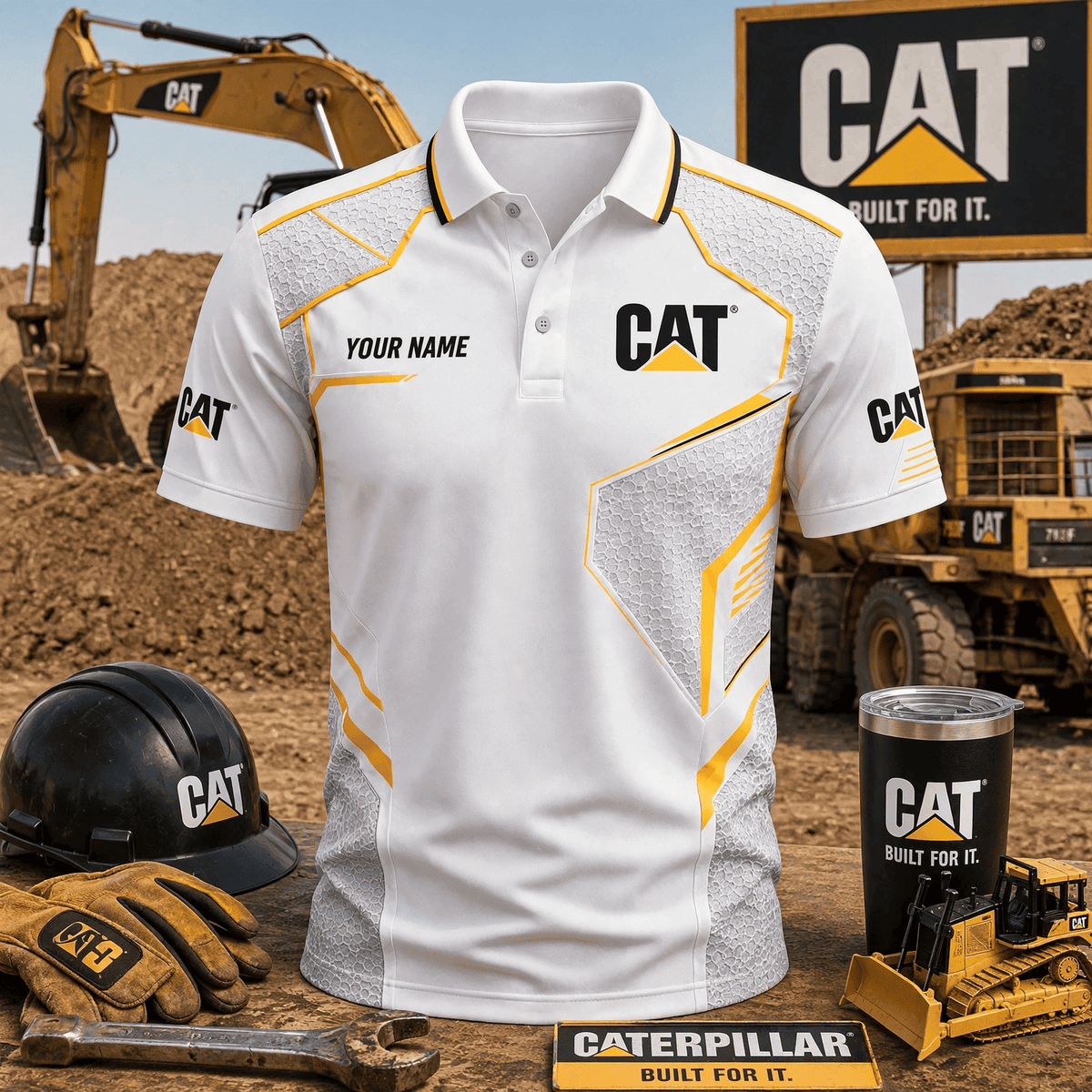 Personalized CAT Limited Edition 3D Polo Shirts