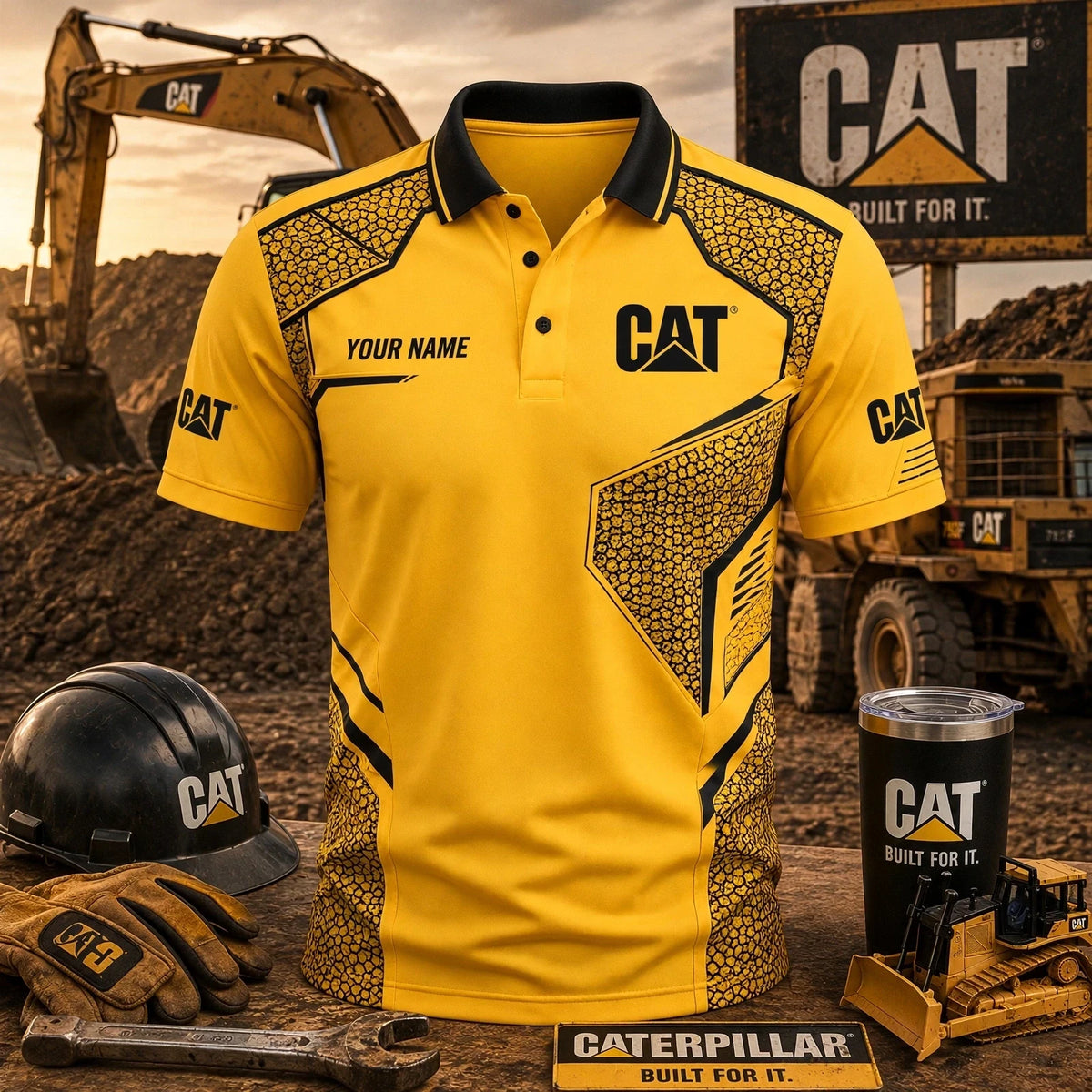 Personalized CAT Limited Edition 3D Polo Shirts