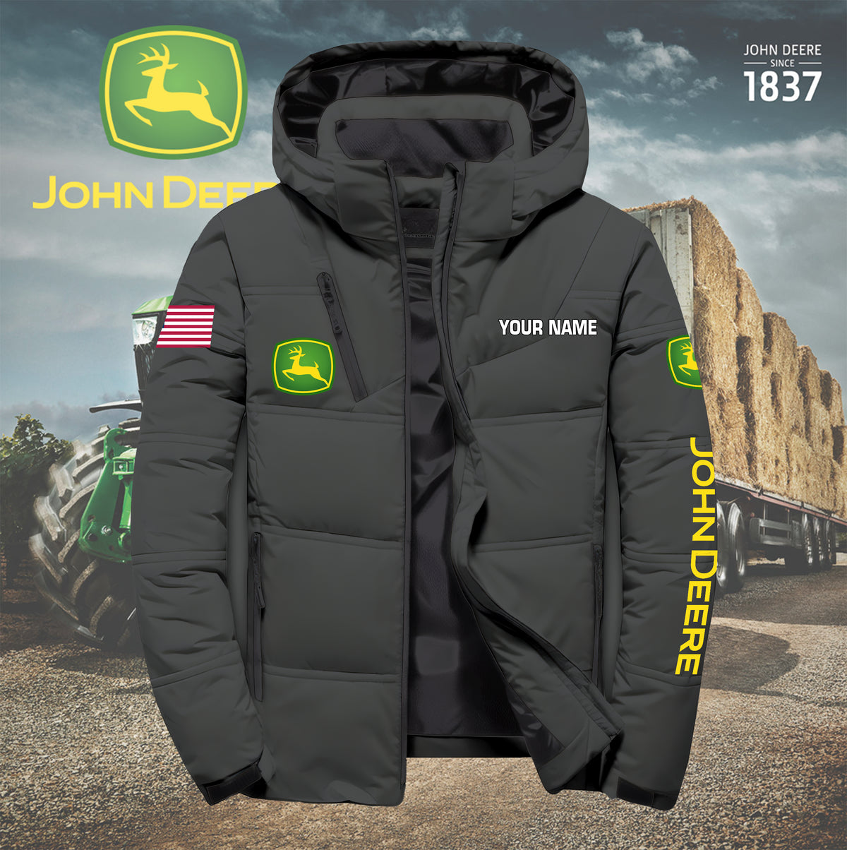 Personalized JD Down Jacket with Zipper QUY5570