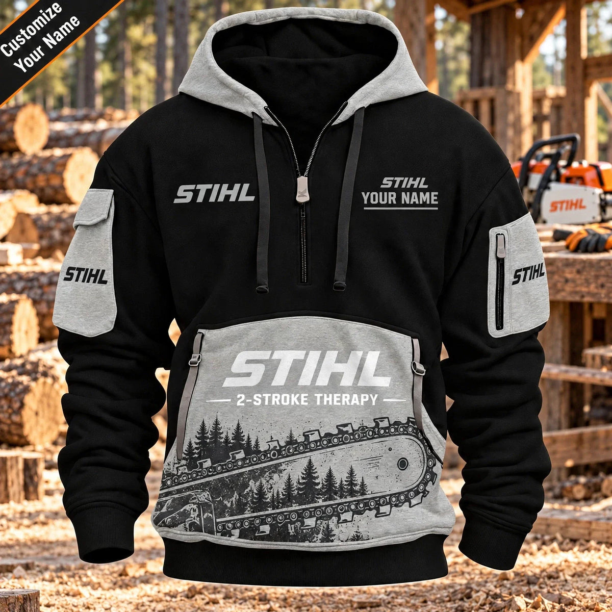 Custom Name STL 3D Quarter Zip Hoodie
