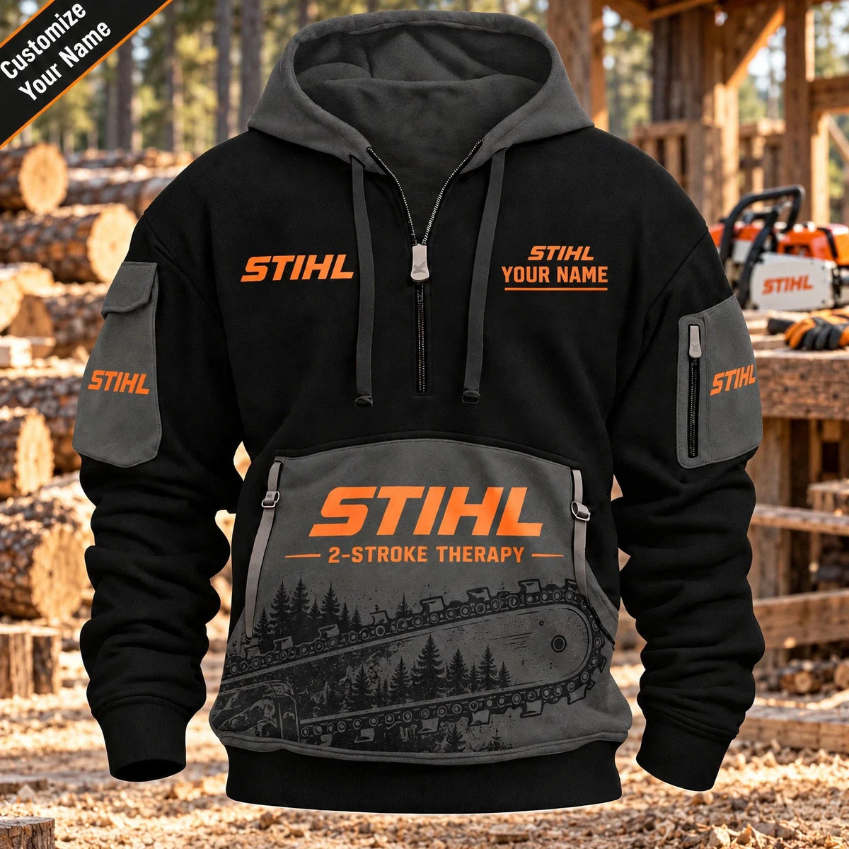Custom Name STL 3D Quarter Zip Hoodie