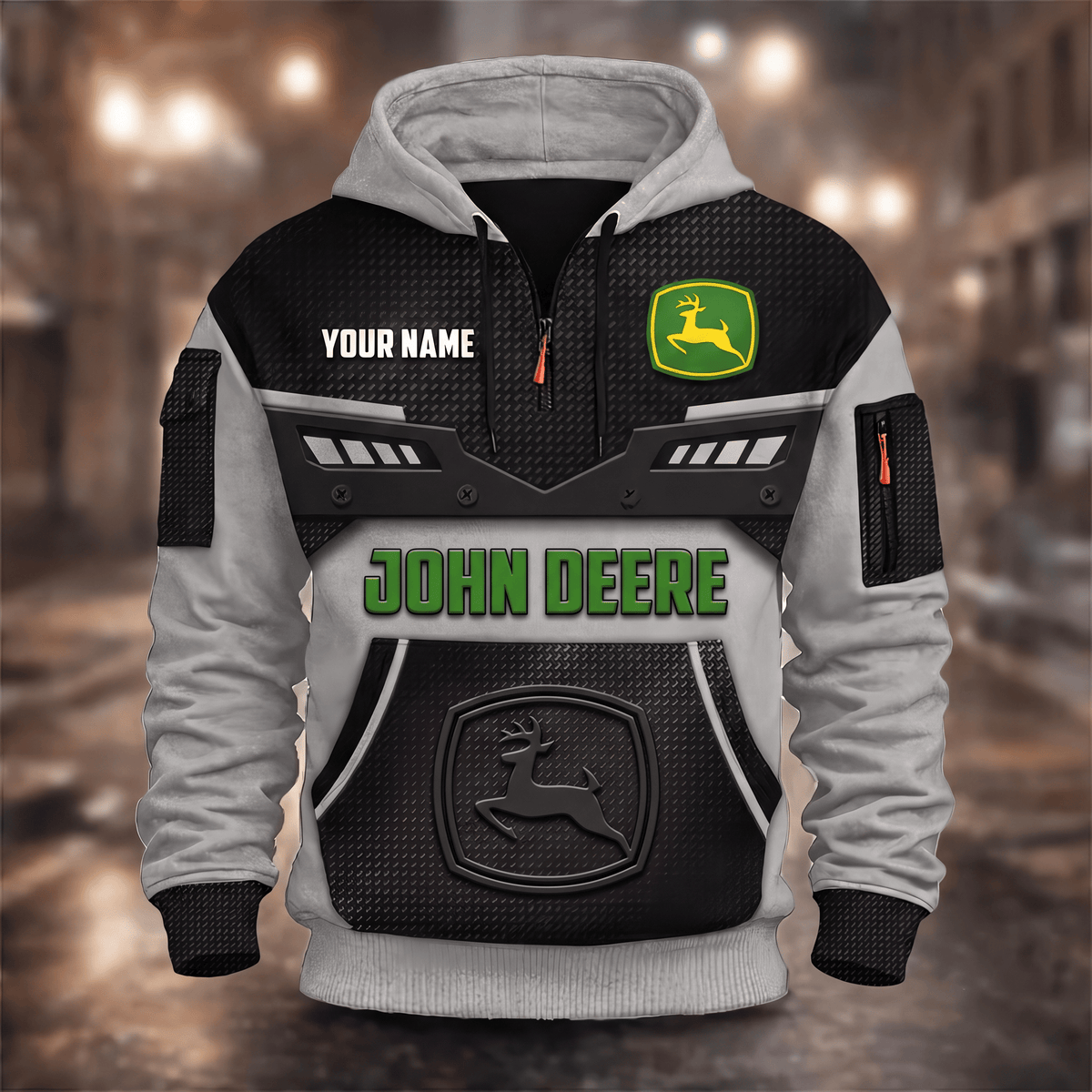 Custom Name JD 3D Quarter Zip Hoodie