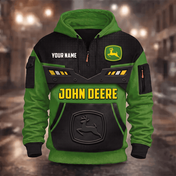 Custom Name JD 3D Quarter Zip Hoodie