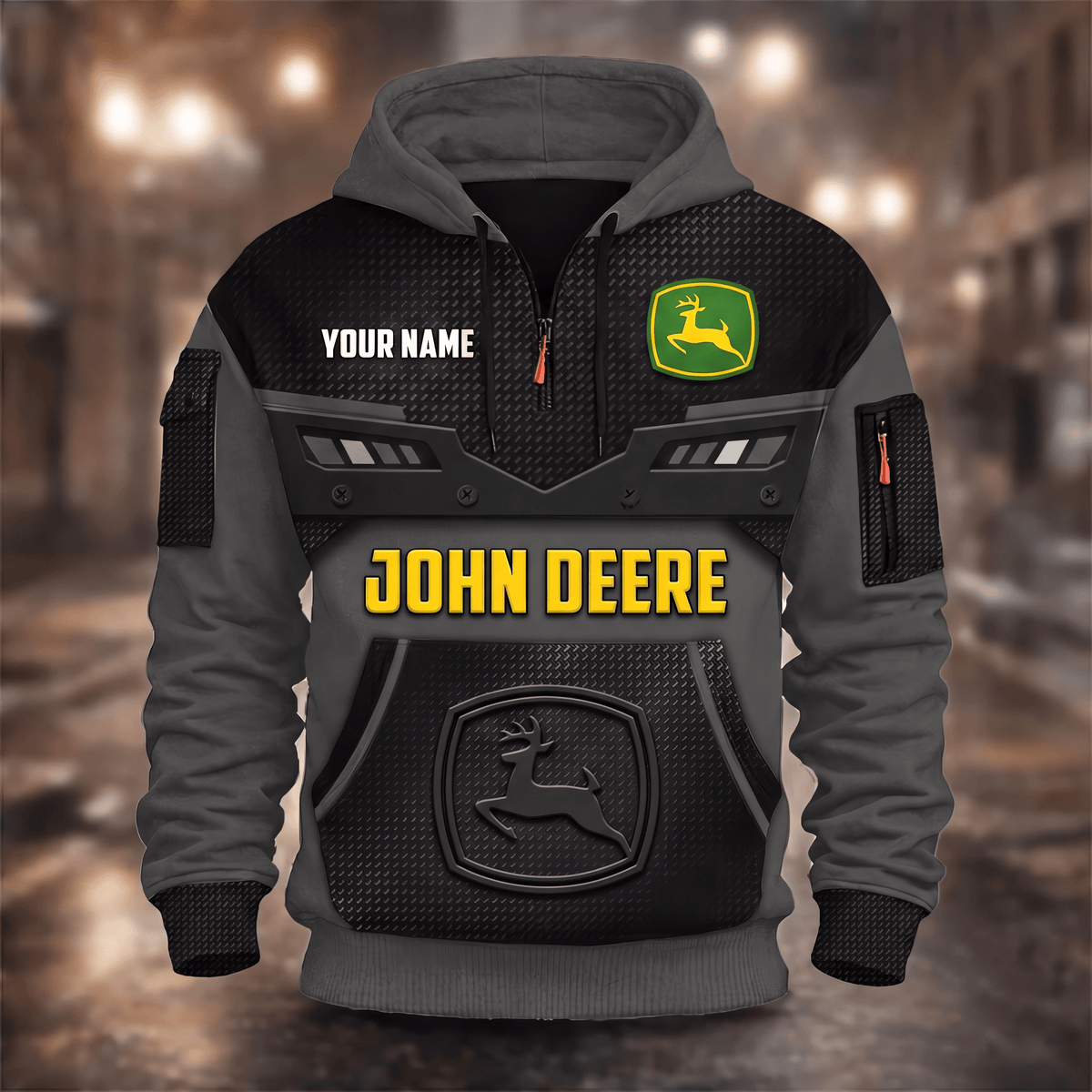 Custom Name JD 3D Quarter Zip Hoodie