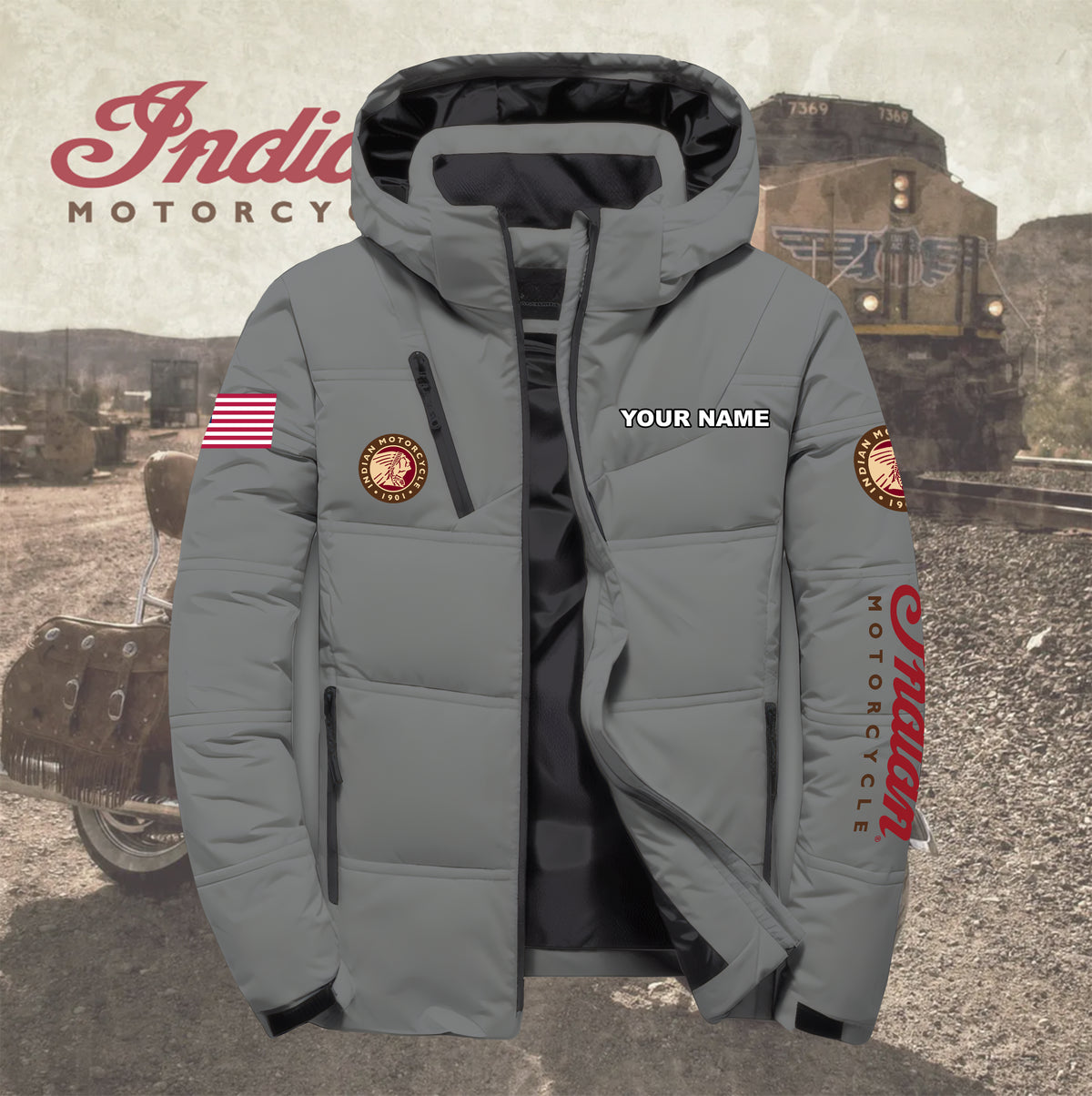 Personalized IM Down Jacket with Zipper QUY5570