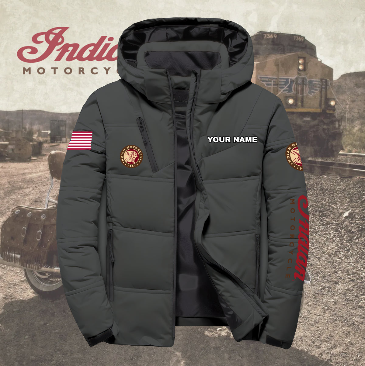 Personalized IM Down Jacket with Zipper QUY5570
