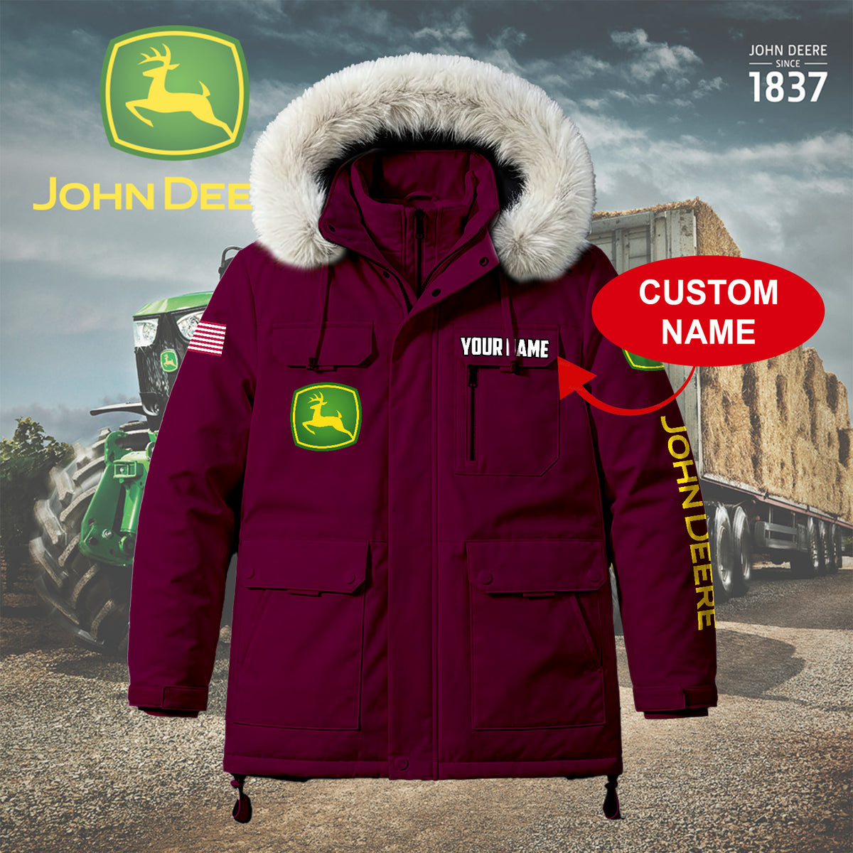Personalized JD Padded Winter Jacket QUY5608