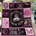 There Was A Girl Kicked Cancer's Ass, Breast Cancer Awareness Blanket, Fleece & Sherpa Quilt YVT1028