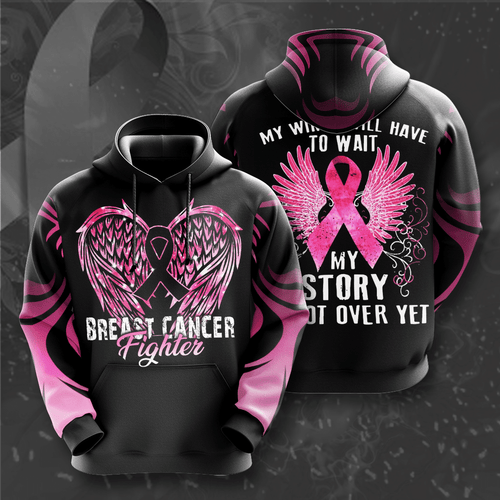 Breast Cancer Awareness 'My Wings Will Have To Wait My Story Is Not Over Yet' Hoodie & Leggings Set THAOVTT721