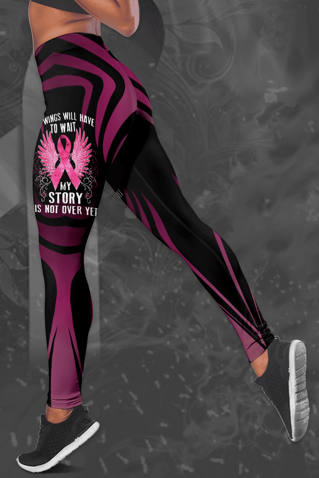 Breast Cancer Awareness 'My Wings Will Have To Wait My Story Is Not Over Yet' Hoodie & Leggings Set THAOVTT721