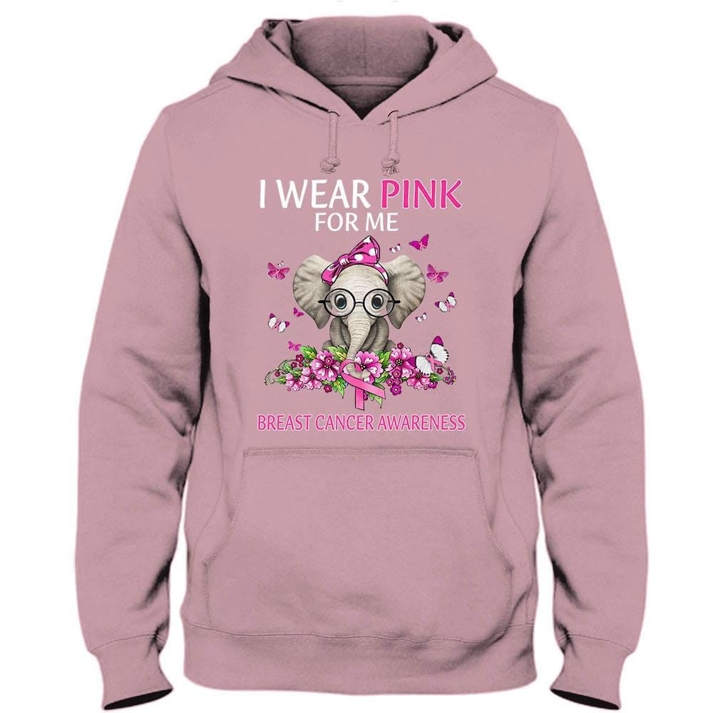 I Wear Pink For Me, Ribbon Elephant, Breast Cancer Survivor Awareness Shirt YVT0815