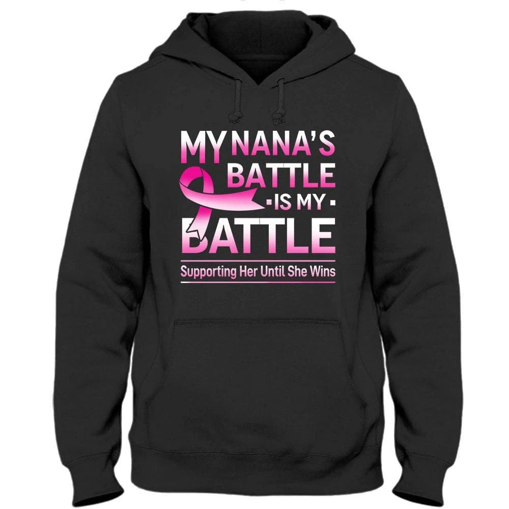 My Nana's Battle Is My Battle, Pink Ribbon, Breast Cancer Survivor Awareness THAOVTT776 Shirt