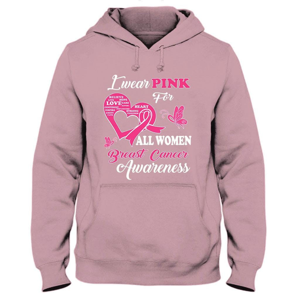 I Wear Pink For Women, Breast Cancer Warrior Awareness Shirt, Ribbon Butterfly QUY2138