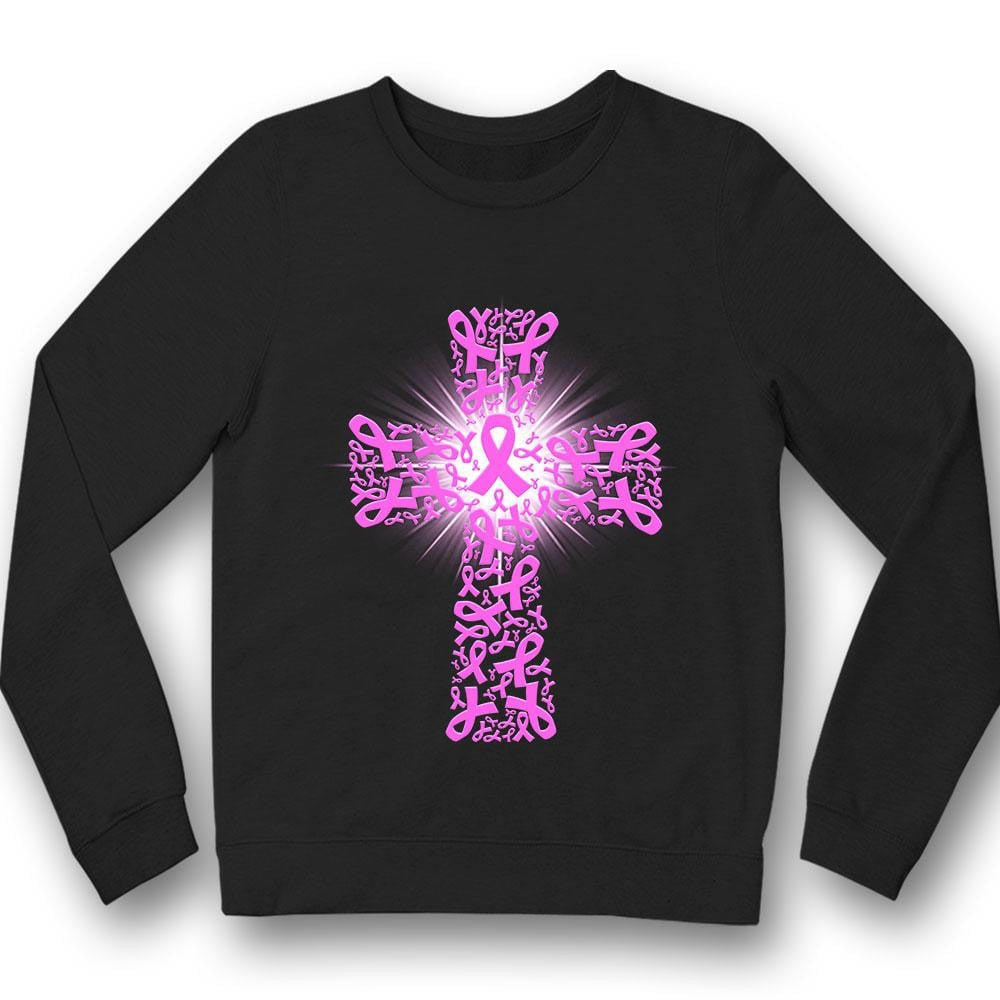 Pink Ribbon Cross, Breast Cancer Warrior Awareness Shirt THAOVTT1006