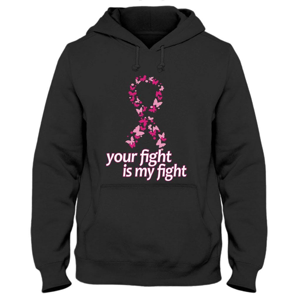 Your Fight Is My Fight, Pink Butterfly Ribbon, Mens Breast Cancer Awareness Shirt YVT0808