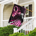 Faith Hope Love, Pink Flower Ribbon, Breast Cancer Awareness Flag, House & Garden Flag THAOVTT480
