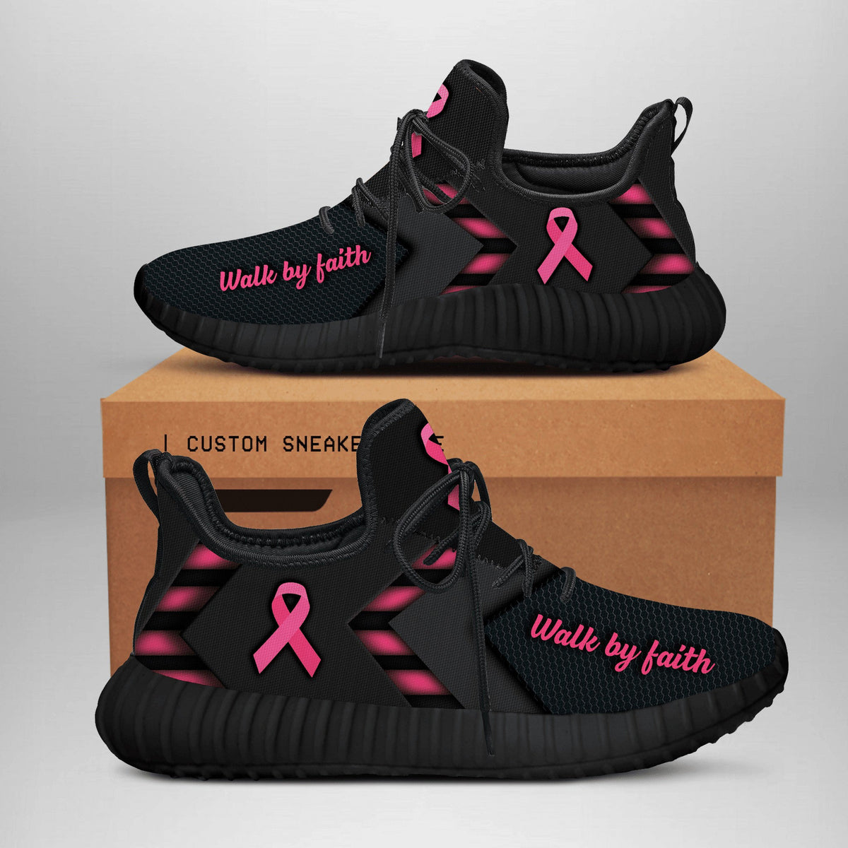 [LIMITED EDITION] Custom Breast Cancer Awareness "Walk By Faith" Reze Sneaker QUY475