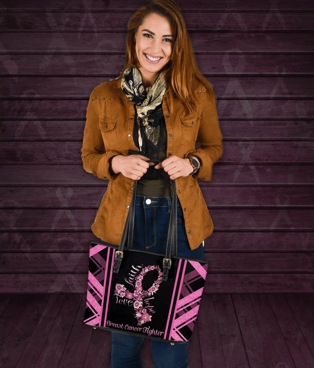 Breast Cancer Awareness Butterfly Leather Bag QUY4212