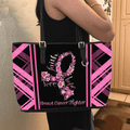 Breast Cancer Awareness Butterfly Leather Bag QUY4212