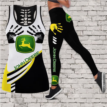 JD HOLLOW TANK TOP & LEGGINGS SET - TH2389_B