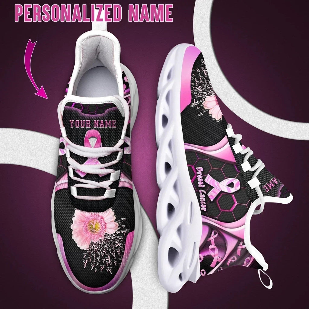 Personalized Name Breast Cancer Fighter Custom Sneakers