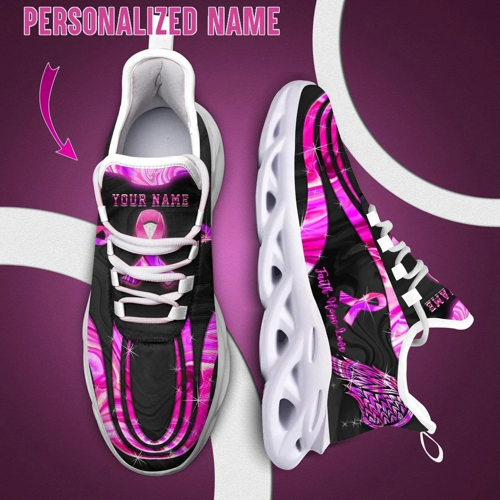 Personalized Name Breast Cancer Fighter Custom Sneakers
