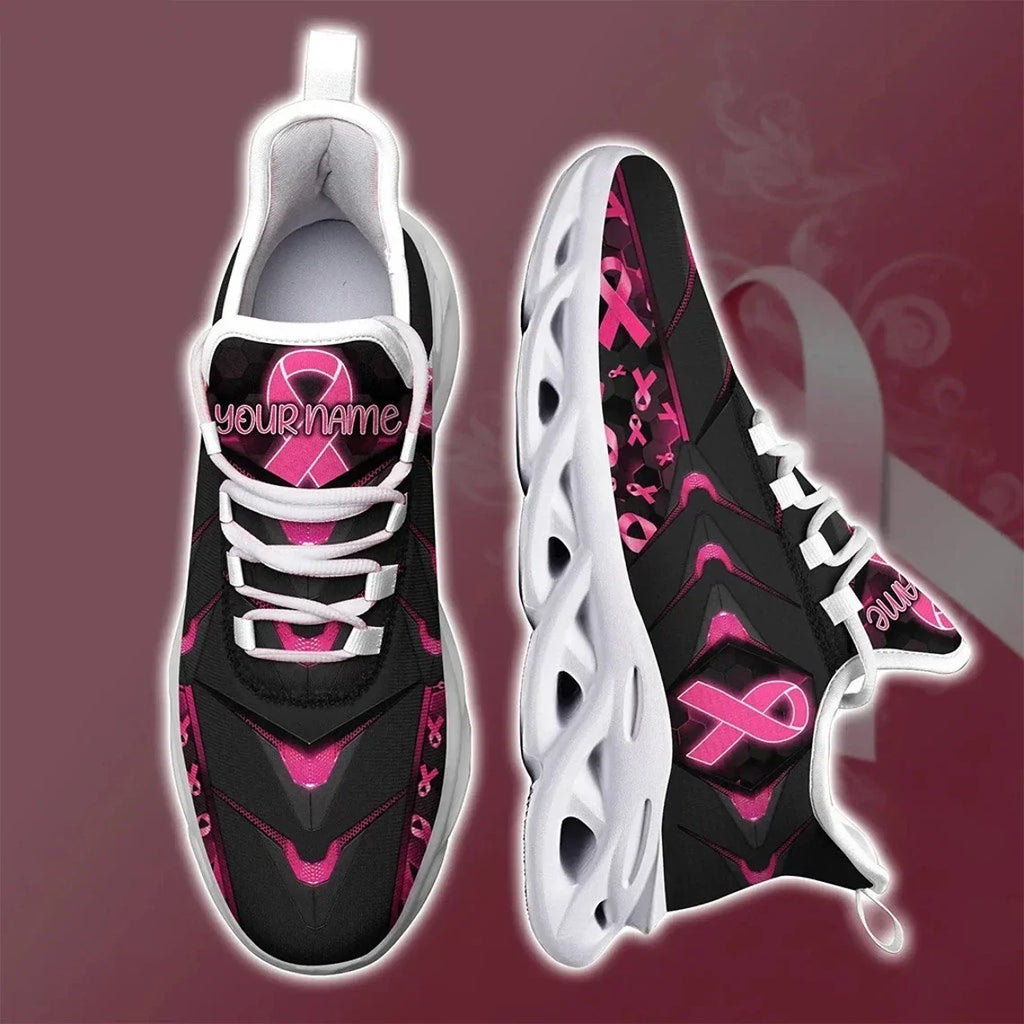 Personalized Name Breast Cancer Fighter Custom Sneakers