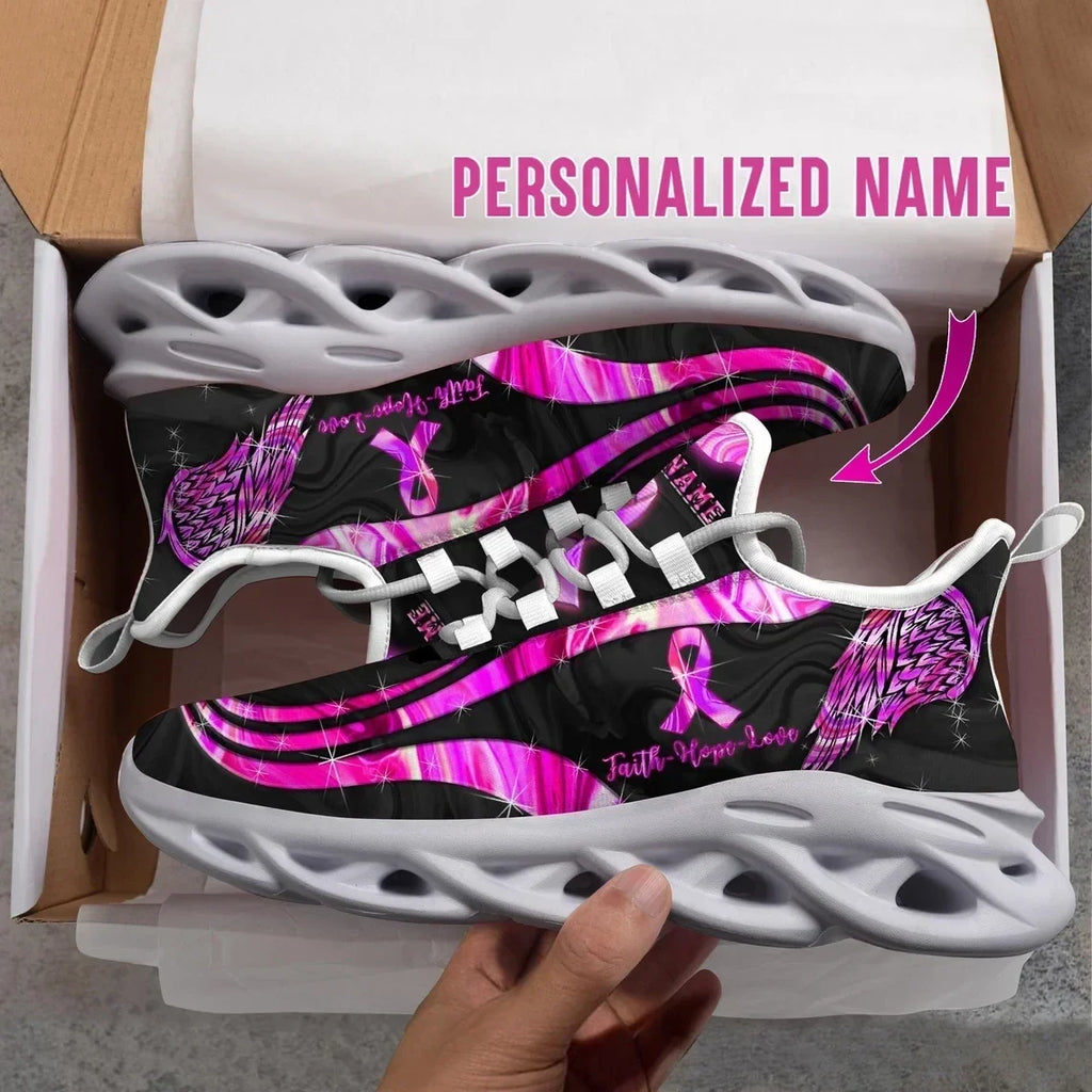Personalized Name Breast Cancer Fighter Custom Sneakers